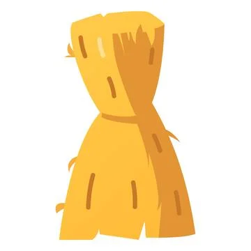 Tied haystack flat vector icon, sheaf of wheat ears, cartoon bale of hay, straw Illustrazione stock