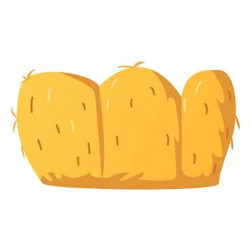 Tied haystack flat vector icon, cartoon bale of hay, straw barn, sheaf of wheat Stock Illustration