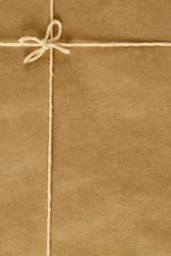 Tied knot on brown parcel Stock Photos