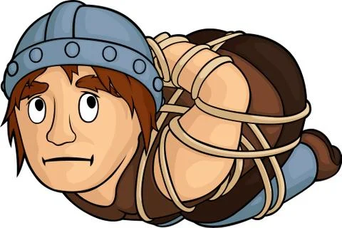 Tied medieval warrior Stock Illustration