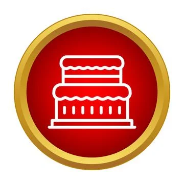 Tiered cake icon representing celebration and dessert 库存插图