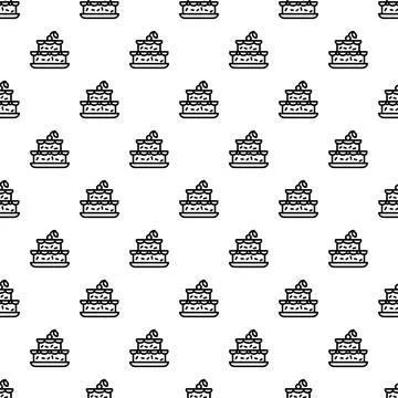 Tiered cake pattern creating sweet seamless background Stock Illustration