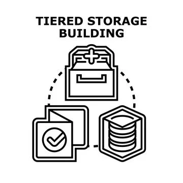 Tiered data storage architecture building information management system 스톡 일러스트
