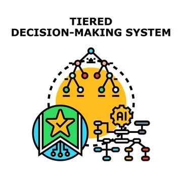 Tiered decision making system concept vector Stock Illustration