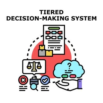 Tiered decision making system icon concept Stock Illustration