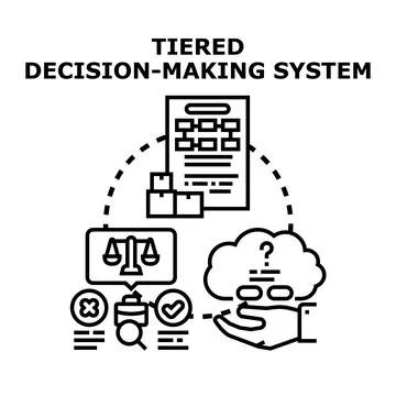 Tiered decision making system icon concept Stock Illustration