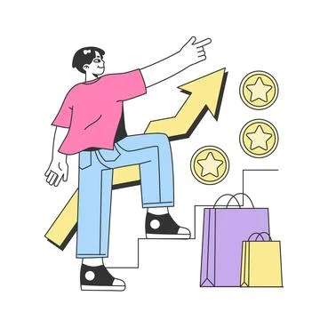 Tiered loyalty program. Commercial program for client retention. イラスト素材