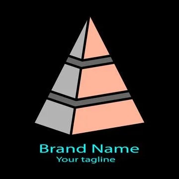 Tiered Pyramid Structure logo design Stock Illustration
