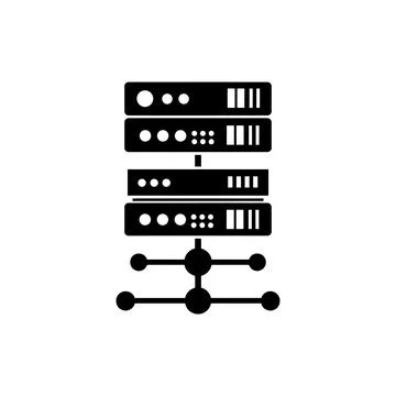 Tiered Server Network Configuration Icon Illustrazione stock