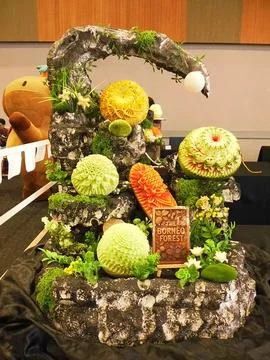 Tiered Vegetable &amp; Fruit Display Stock Photos