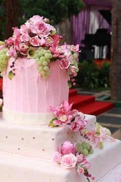 Tiered wedding cake Stock Photos