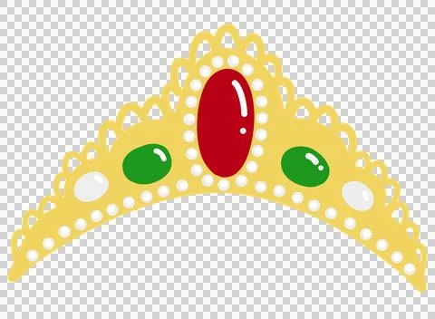 Tierra crown decorated with ruby, emerald and pearls Stock Illustration