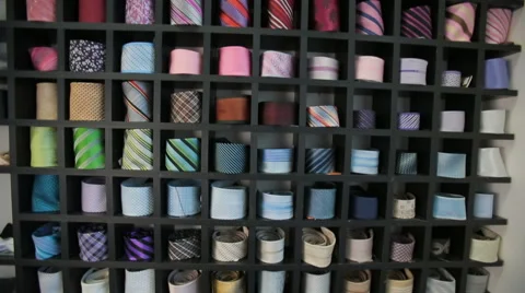 Ties at clothing store Stock Footage 67886940
