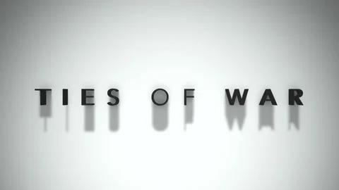Ties of war title animation matte black title atop a white background Stock Footage 301837763