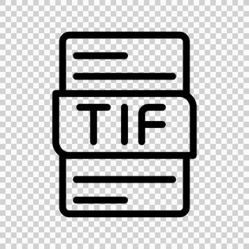 Tif document file type outline icon 库存插图