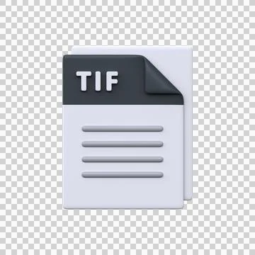 TIF file, format, 3D icon. Stock Illustration