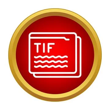 Tif file format document icon button Stock Illustration