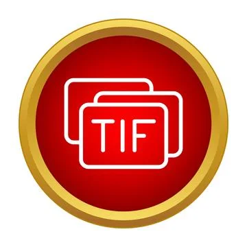 Tif file format icon on red gold button Illustrazione stock