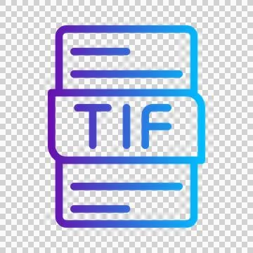 Tif file type document outline color icons Stock Illustration