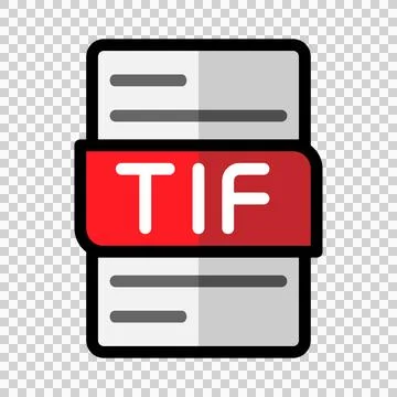 Tif file type flat icons. document files format graphic design outline icon Stock Illustration