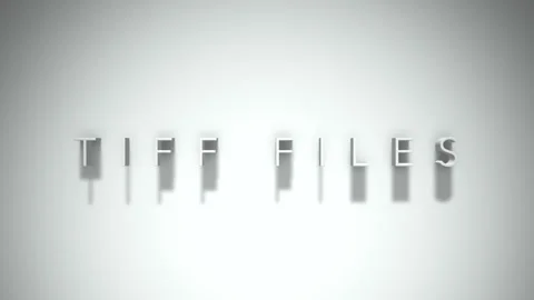 Tiff files 3D title animation with shadows on a white background Stock Footage 297801933