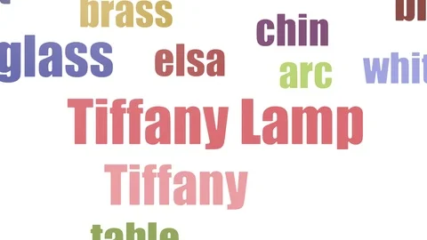 Tiffany Lamp Tag Cloud Animated Isolated On White Stock Footage 103673122