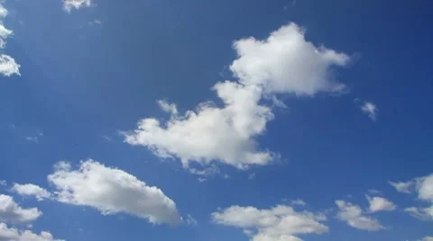 Tiful time lapse blue sky with white clouds HD 1080p Stock Footage 8766372