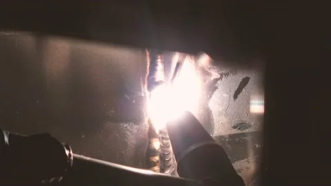 TIG semi-automatic aluminum welding by welder. Video stock 168182829