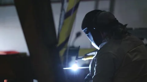 Tig welding in factory 스톡 동영상 61802608