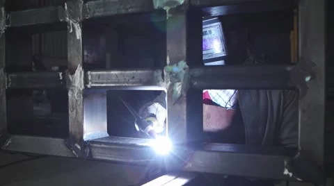 Tig welding in factory Stock Footage 61803119