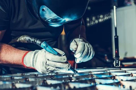 TIG Welding Professional at Work Foto stock