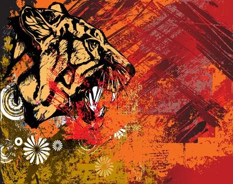 Tiger on abstract background Stock Photos
