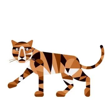 Tiger abstract isolated on a white background.Vector illustration. Иллюстрация
