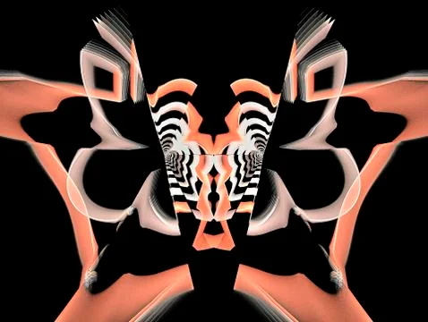 Tiger. Abstract Magic energy multicolored fractal. 3D rendering. Stock Illustration