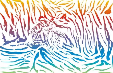 Tiger abstract pattern background Illustrazione stock