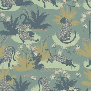 Tiger and leopard pattern geometric style design 스톡 일러스트