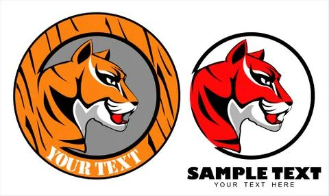 Tiger and Red Tiger Stock Illustration