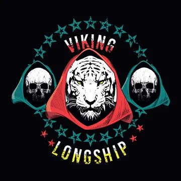 Tiger and skulls Stock Illustration