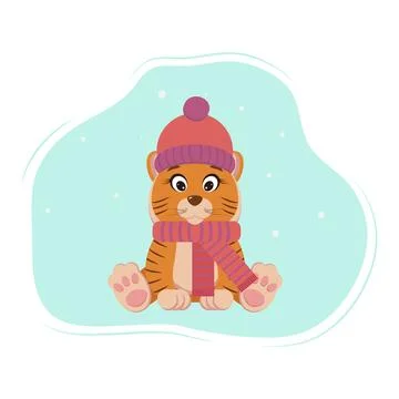 Tiger and winter Stock Illustration