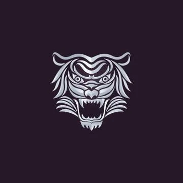 Tiger anger. Vector illustration of a tiger head. Illustrazione stock