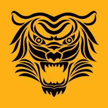 Tiger anger. Vector illustration of a tiger head. Stock Illustration