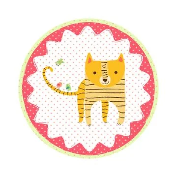 Tiger badge emblem Stock Illustration
