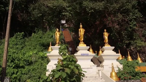 Tiger Cave Temple or Wat Thum Sua at Krabi province, Thailand. Buddha monument. 動画素材 83214802