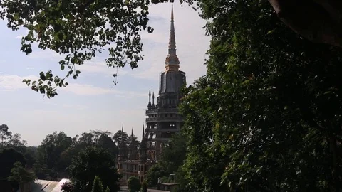 Tiger Cave Temple or Wat Thum Sua at Krabi province, Thailand. 動画素材 83214856