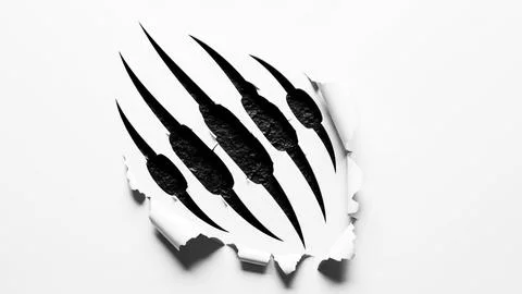 Tiger claw marks on torn paper Stock Illustration
