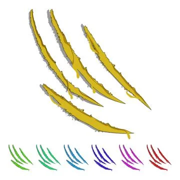 Tiger claw scratch cartoon vector graphic Stock Illustration