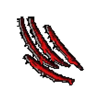 Tiger claw scratch pixel art vector illustration Stock Illustration