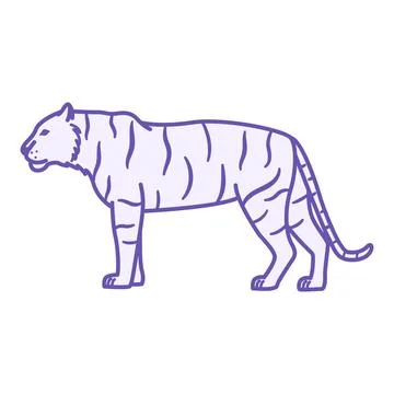 Tiger Color Icon. Vector Illustration. Predatory Mammal, Wild Cat. Animal C.. Stock Illustration