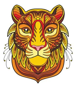 Tiger colorful vector 스톡 일러스트