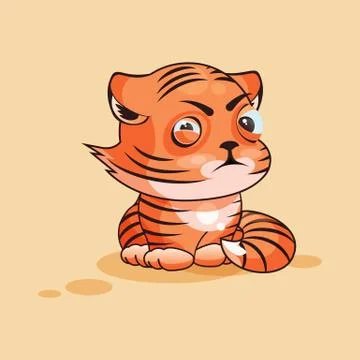 Tiger cub squints Stock Illustration